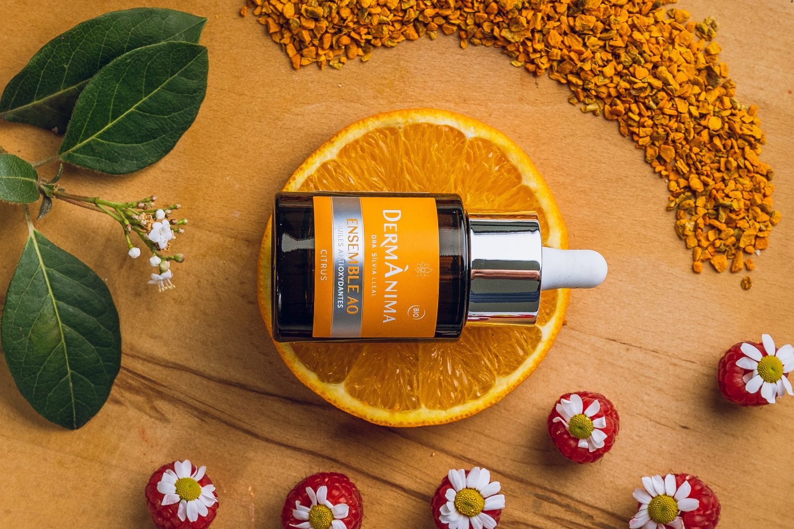 DermÁnima antioxidant serum styled with citrus and botanicals